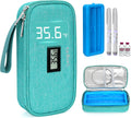 Insulin Cooler Travel Case, TSA Approved Refrigerated Medicine Travel Bag with Protective Ice Brick, Temperature Display Diabetic Medication Cooling Bag for Pen & Vials (Green)