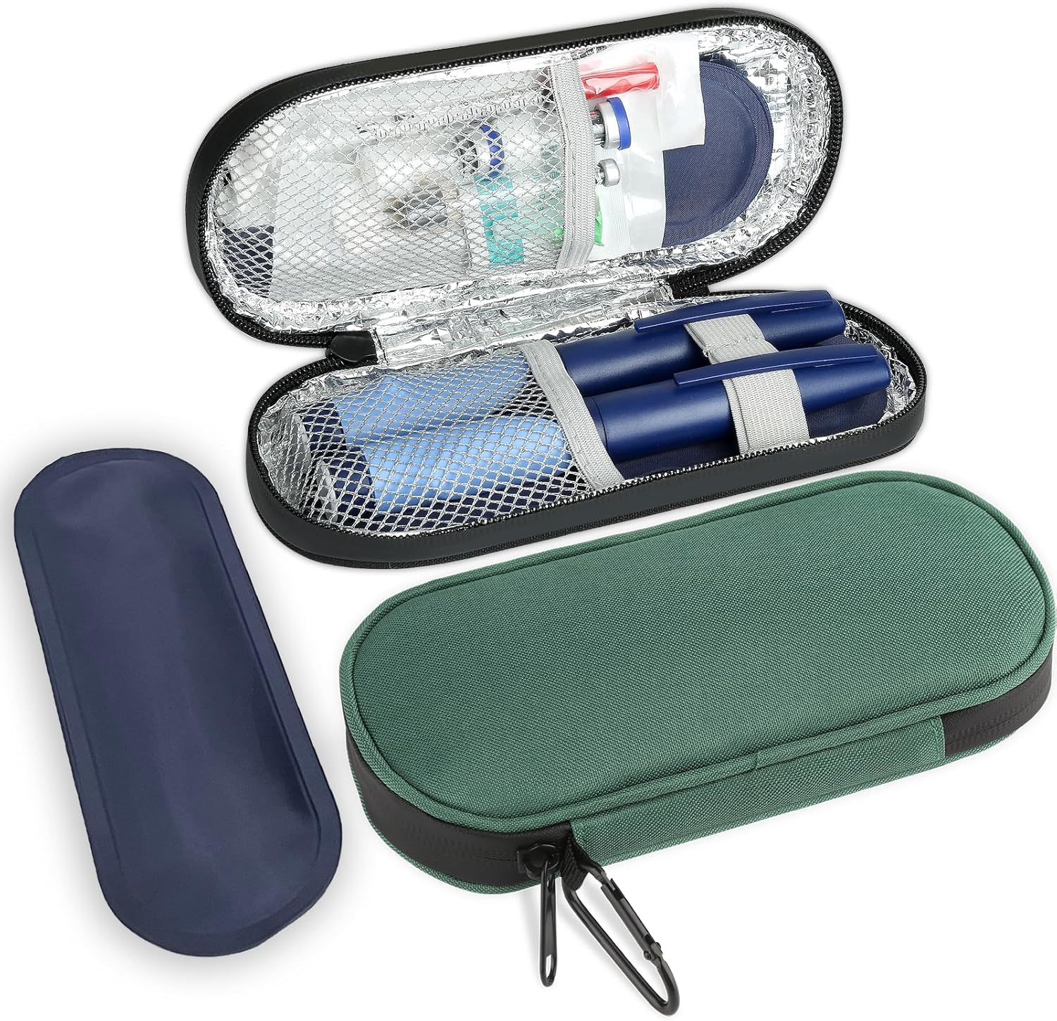 Insulin Pen Cooler Travel Case with TSA Approved Ice Packs,Diabetic Medication Insulated Cool Organizer,Insulin Pen and Other Diabetic Supplies, for the Daily Life and Trip Green