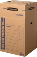 Bankers Box Short Wardrobe Box 3 Pack, Tape-Free Design, 20-in x 20-in x 34-in (7710401)