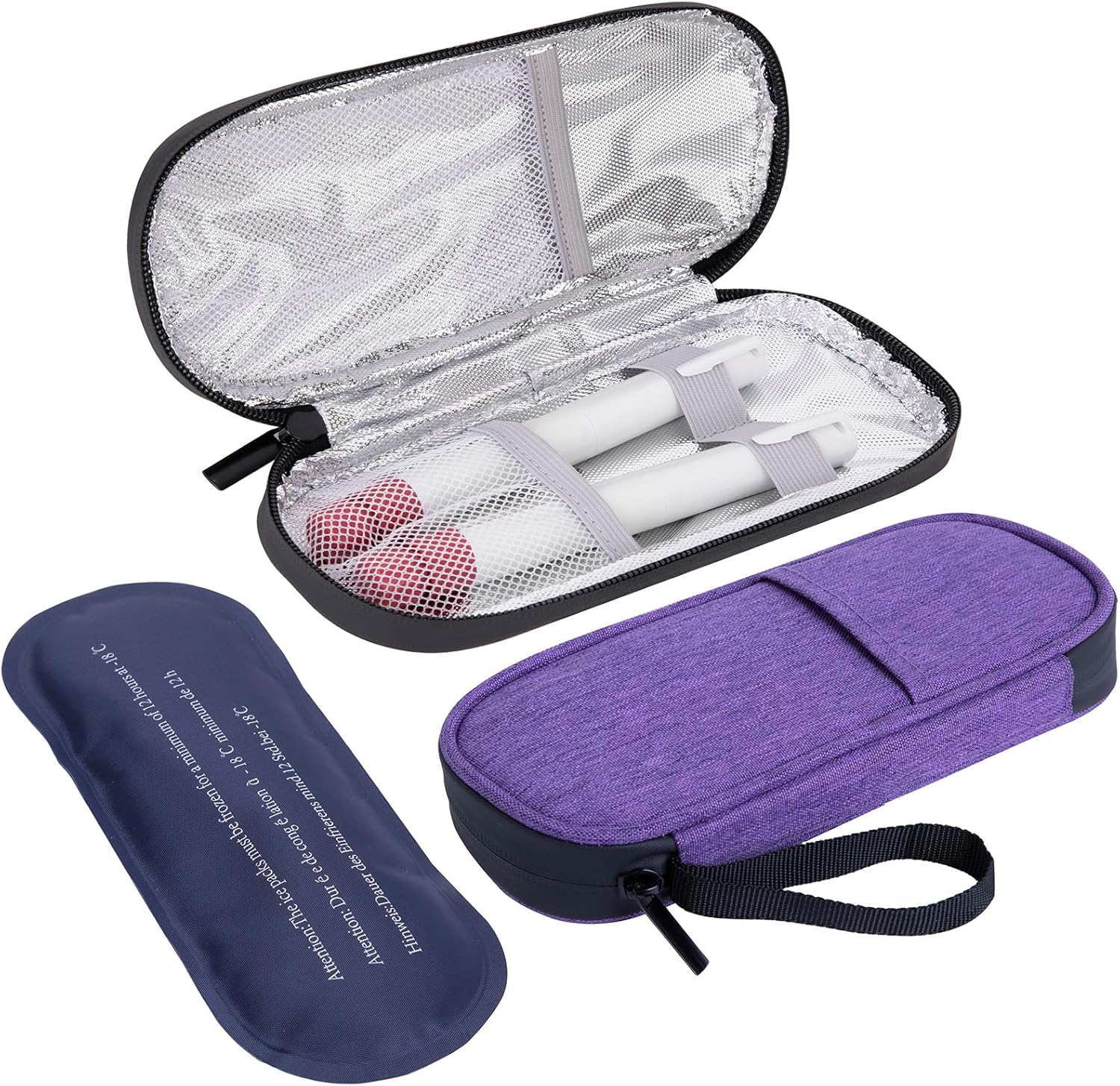 Insulin Cooler Travel Case with 90g TSA Approved Ice Packs – Insulated Diabetic Medication Bag for Insulin Pens & Supplies – Compact & Waterproof for Daily Use & Travel