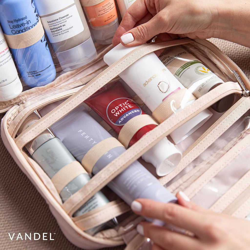 VANDEL Waterproof Hanging Toiletry Bag for Travelling, Hanging Makeup Organizer Bag, Cosmetic Travel Bags for Women Travel Toiletry Bags, Makeup Case Toiletries Organizer Hygiene Bathroom Shower Caddy