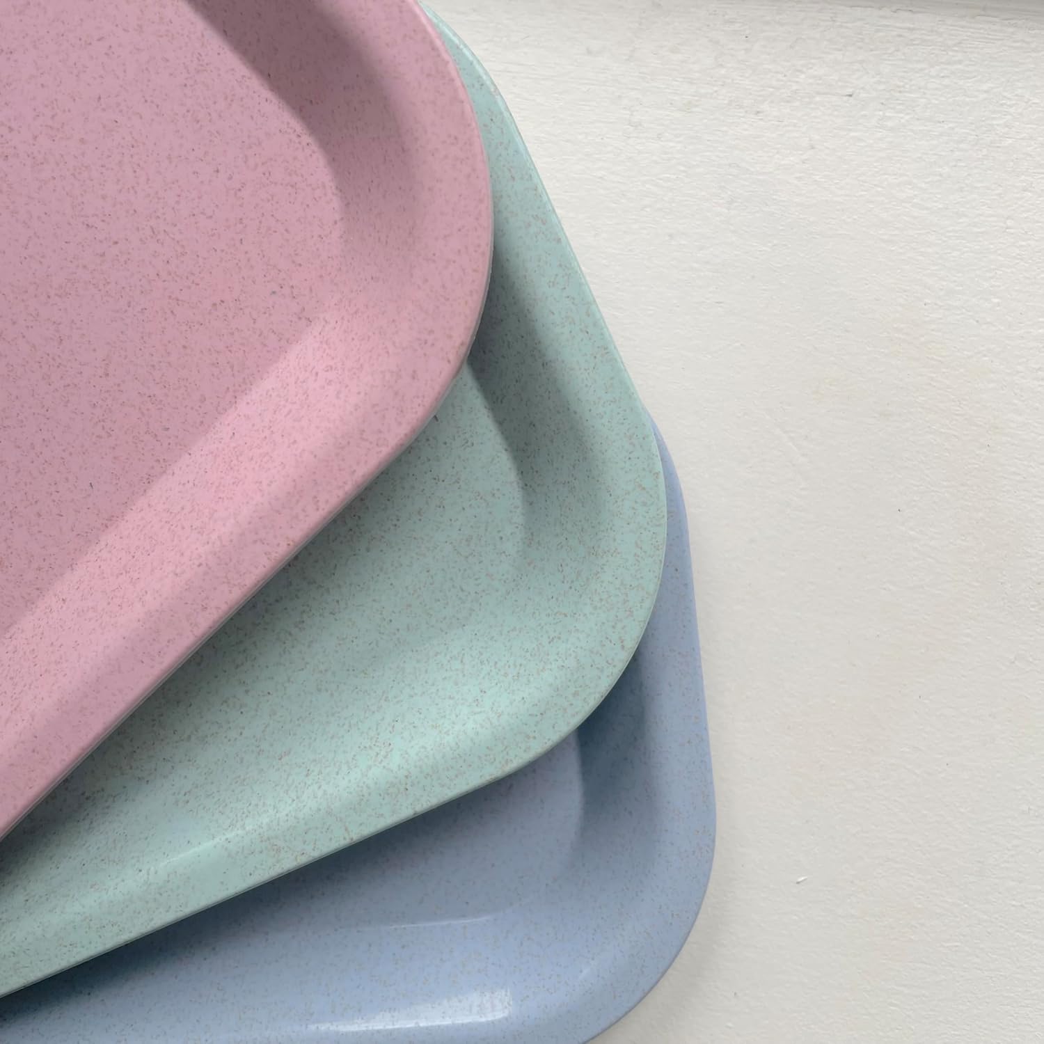 Brando Moon Small Tray - Pink Lightweight Plant Based Tray - Made from Plants - Low Carbon Kitchen Tool - Curved Edges and Smooth Surface - Travel Size 8 x 4.1 inches