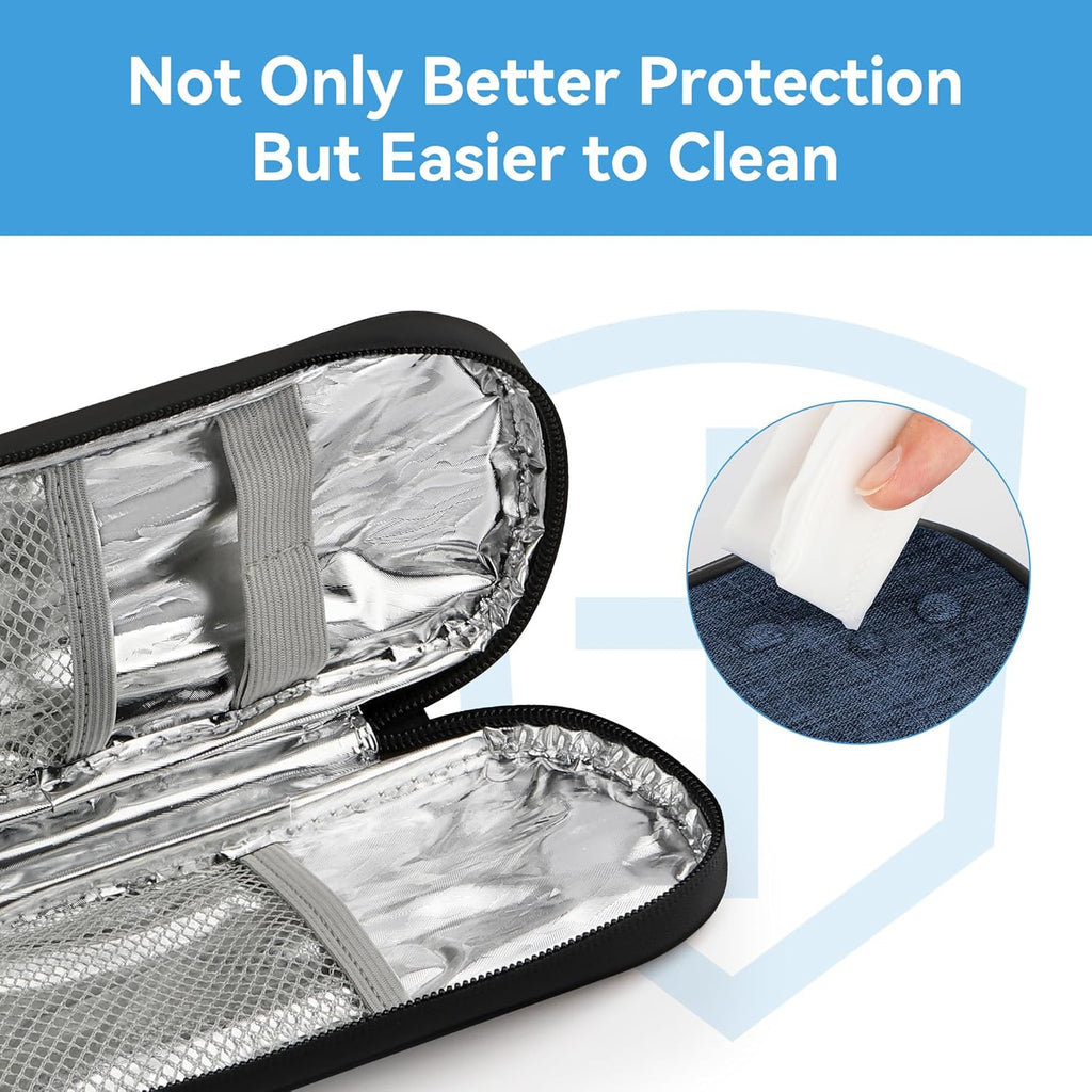 Insulin Pen Cooler Travel Case Diabetic Medication Insulated Cool Organizer with 2 Reusable Ice Packs for Insulin Pen and Other Diabetic Supplies, for the Daily Life and Trip (Dark Blue)