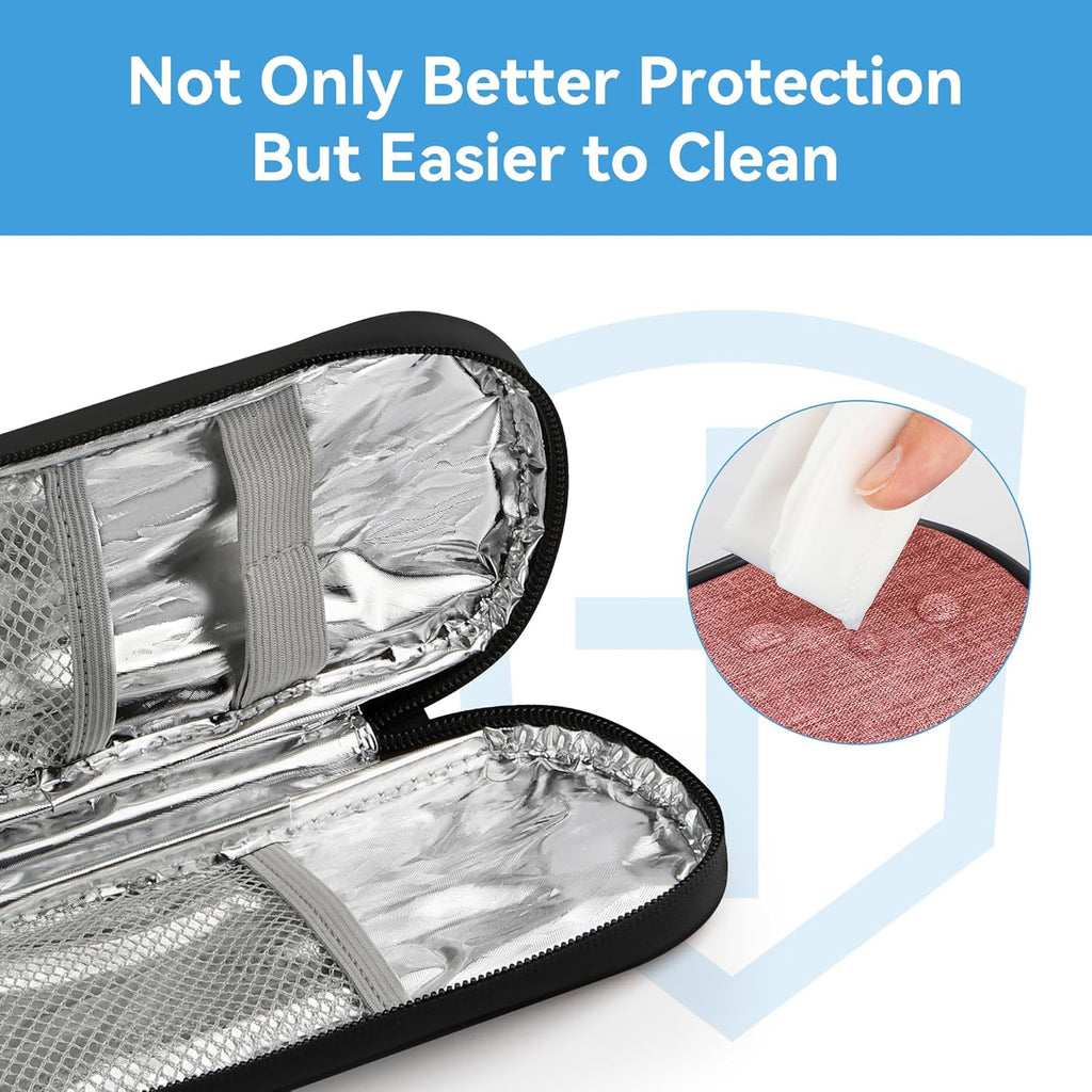 Insulin Cooler Travel Case Diabetic Medication Insulated Cool Organizer with 2 Reusable Ice Packs for Insulin Pen and Other Diabetic Supplies, for the Daily Life and Trip(Pink)