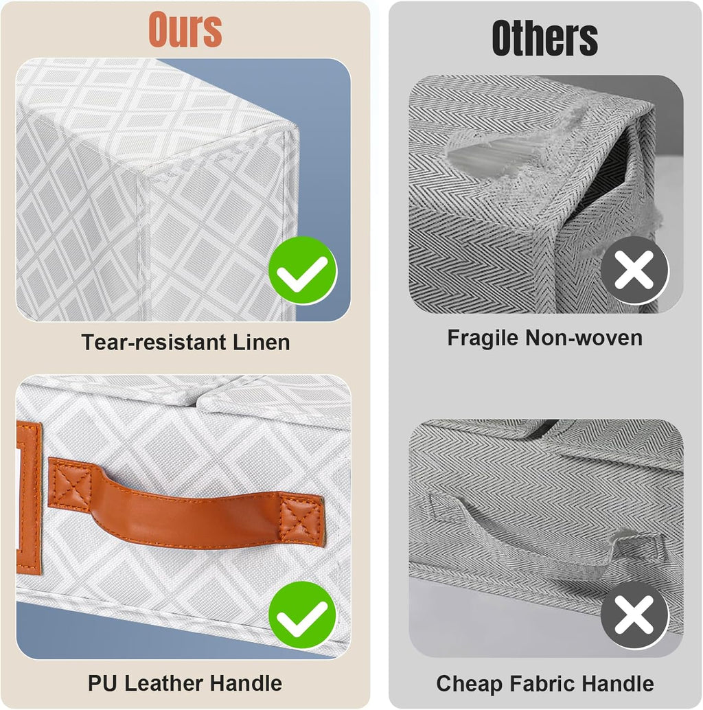 1 Pack Bed Sheet Organizers and Storage, (King & Queen Size) Sheet Organizer for Linen Closet, Foldable Bedding Storage Box with Window for Bedsheets, Duvet Cover and Pillowcase (Light Printed 1 Pack)