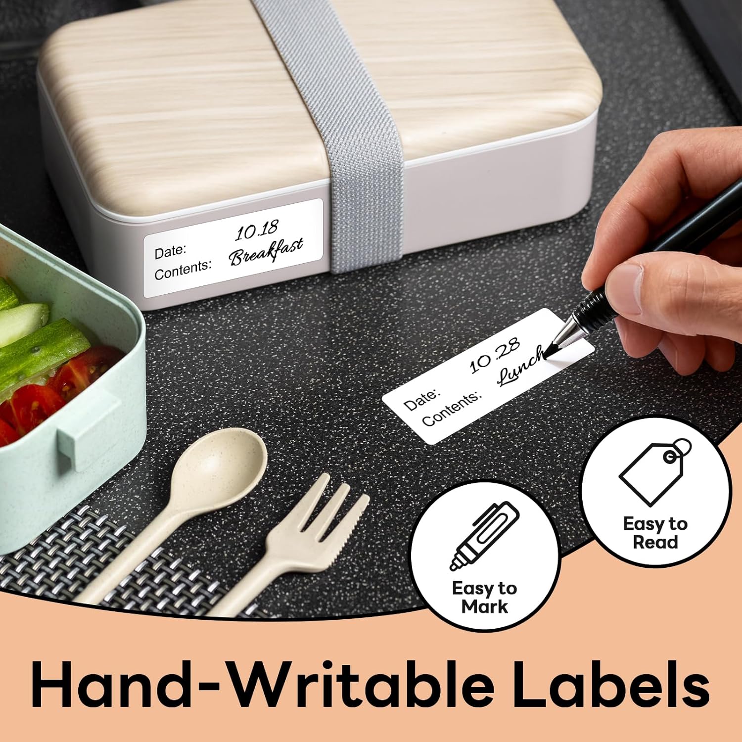 1" x 3" Freezer Labels, 500 PCS Removable Food Storage Stickers, Waterproof & Oil-Resistant Write-On Freezer Labels for Kitchen, Refrigerator, Meal Prep, and Containers, TRSTGIX