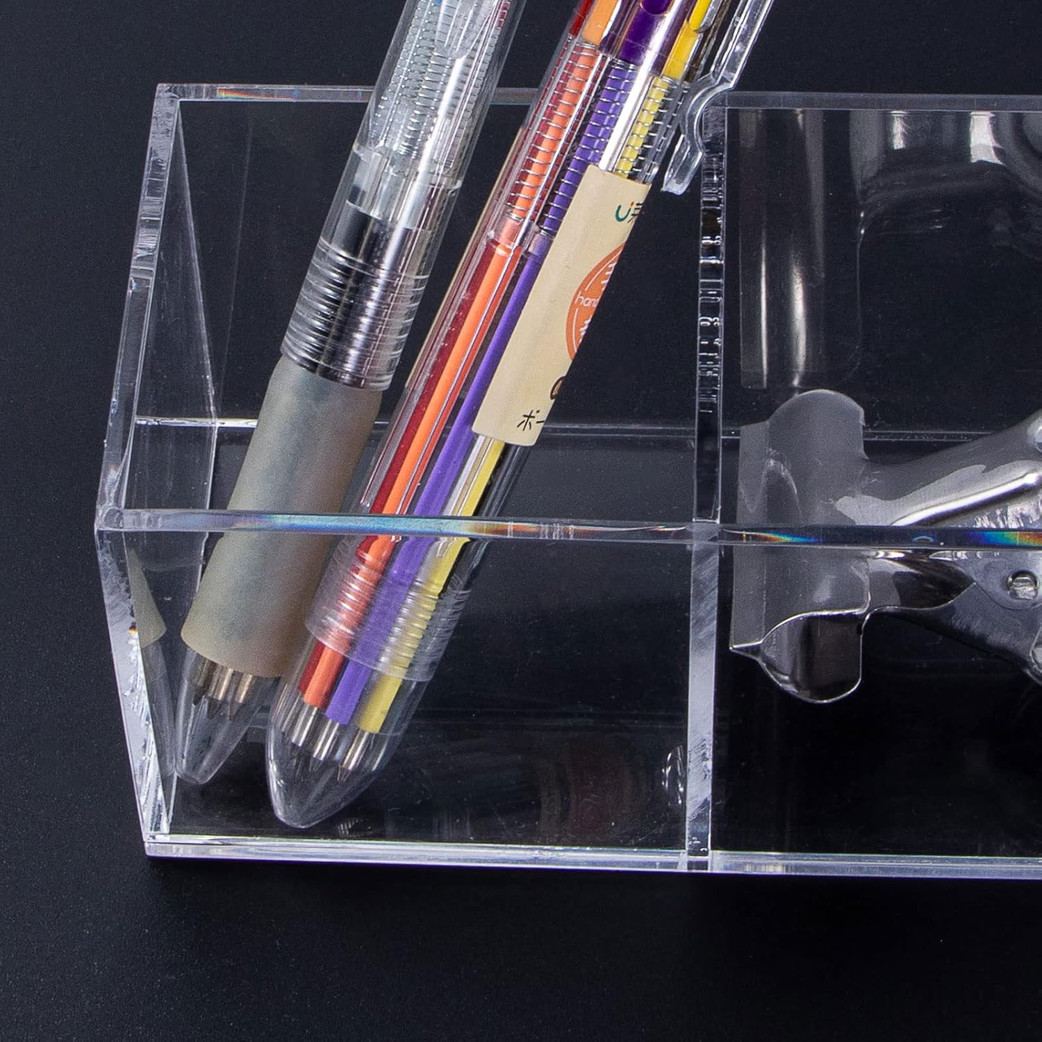 dedoot Clear Drawer Organizer, 6 Compartments Acrylic Organizer Durable Plastic Square Cube Storage Bin for Makeup, Jewelry, Pen, Small Items, 15x2.5x2.6inches