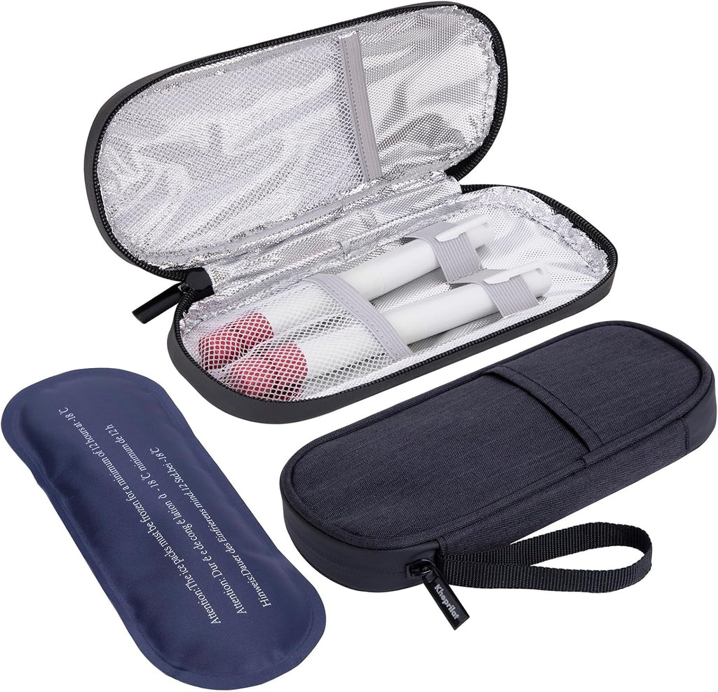Insulin Cooler Travel Case with 90g TSA Approved Ice Packs – Insulated Diabetic Medication Bag for Insulin Pens & Supplies – Compact & Waterproof for Daily Use & Travel