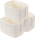Cotton Rope storage Basket Bins Woven Basket for Organizing Shelves 15X10X9.3" Rectangle Decorative Baskets For storage Clothes Toys Books Towels Nursery basket organizer 3 pack white