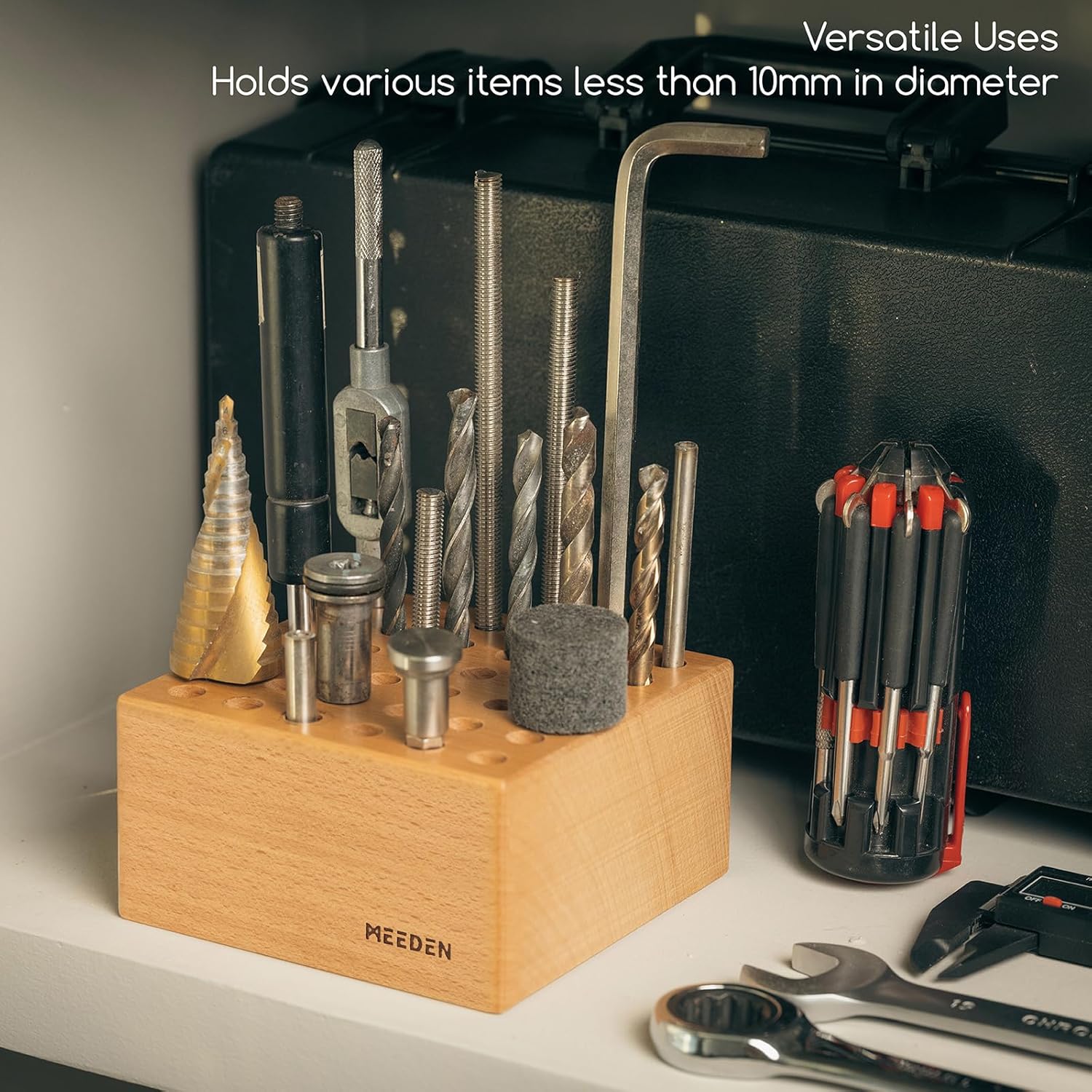 MEEDEN Beechwood Pencil and Brush Holder: 36 Holes Paint Brush Storage Organizer & Holder Rack - Wooden Block Pencil Holder for Paintbrushes, Pens and Art Tools - Paint Brush Holder Display Stand