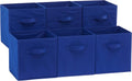 Amazon Basics Cube Organizer Storage Bins Handles, Collapsible Fabric, Pack of 6, 10.5"x10.5"x11", Navy