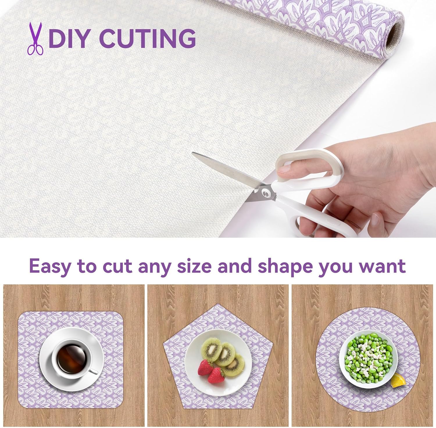 1 Rolls 12" W x 360" L Floral Drawer and Shelf Liner for Cabinets, Non-Adhesive Strong Grip Non-Slip Flower Shelf Cabinet Kitchen Shelf Liners for Kitchen Cabinets