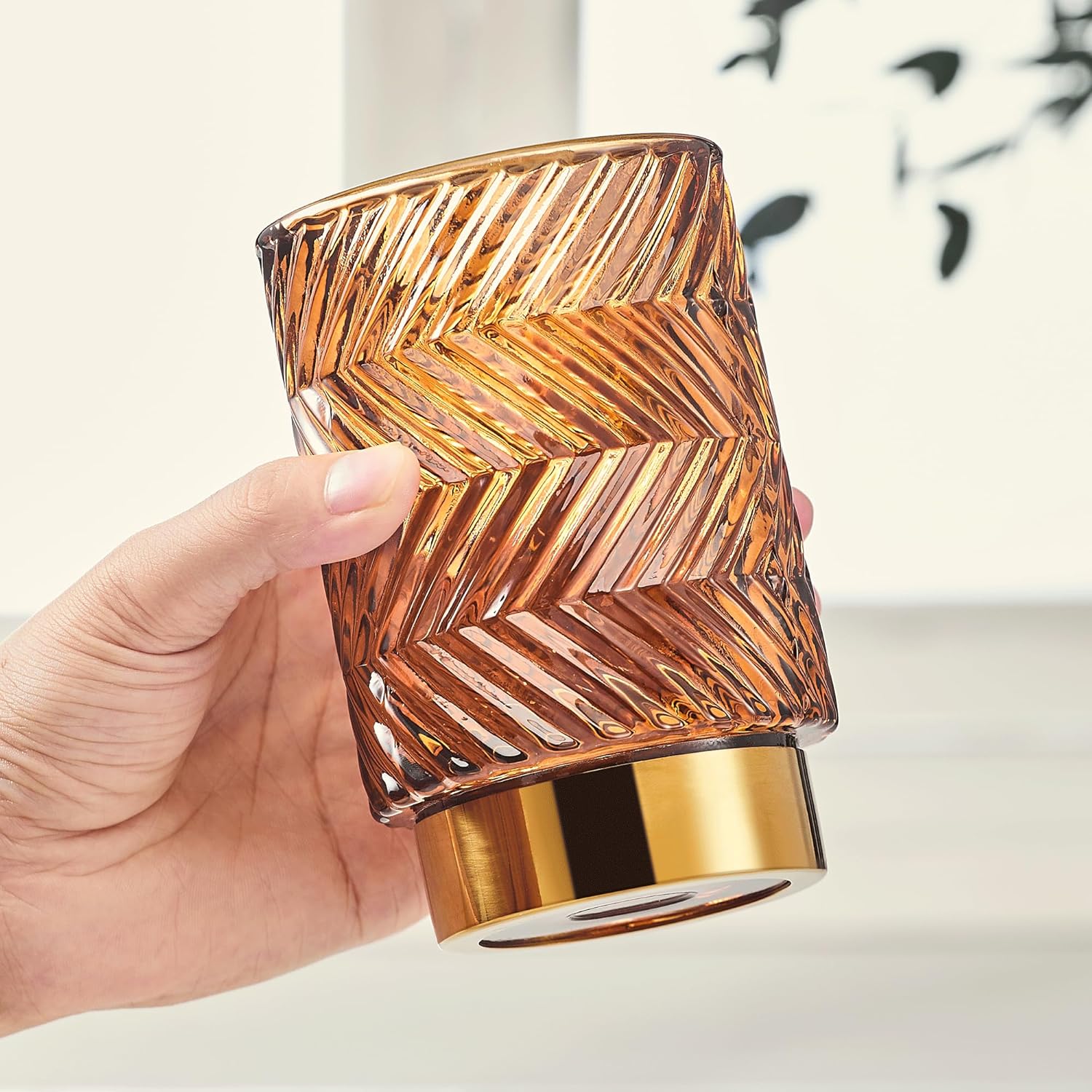 Makeup Brush Holder Organizer,Toothbrush Holders,Desk Pen Pencil Holder,Multifunctional Vintage Glass Brush Cup（A40-5-US）