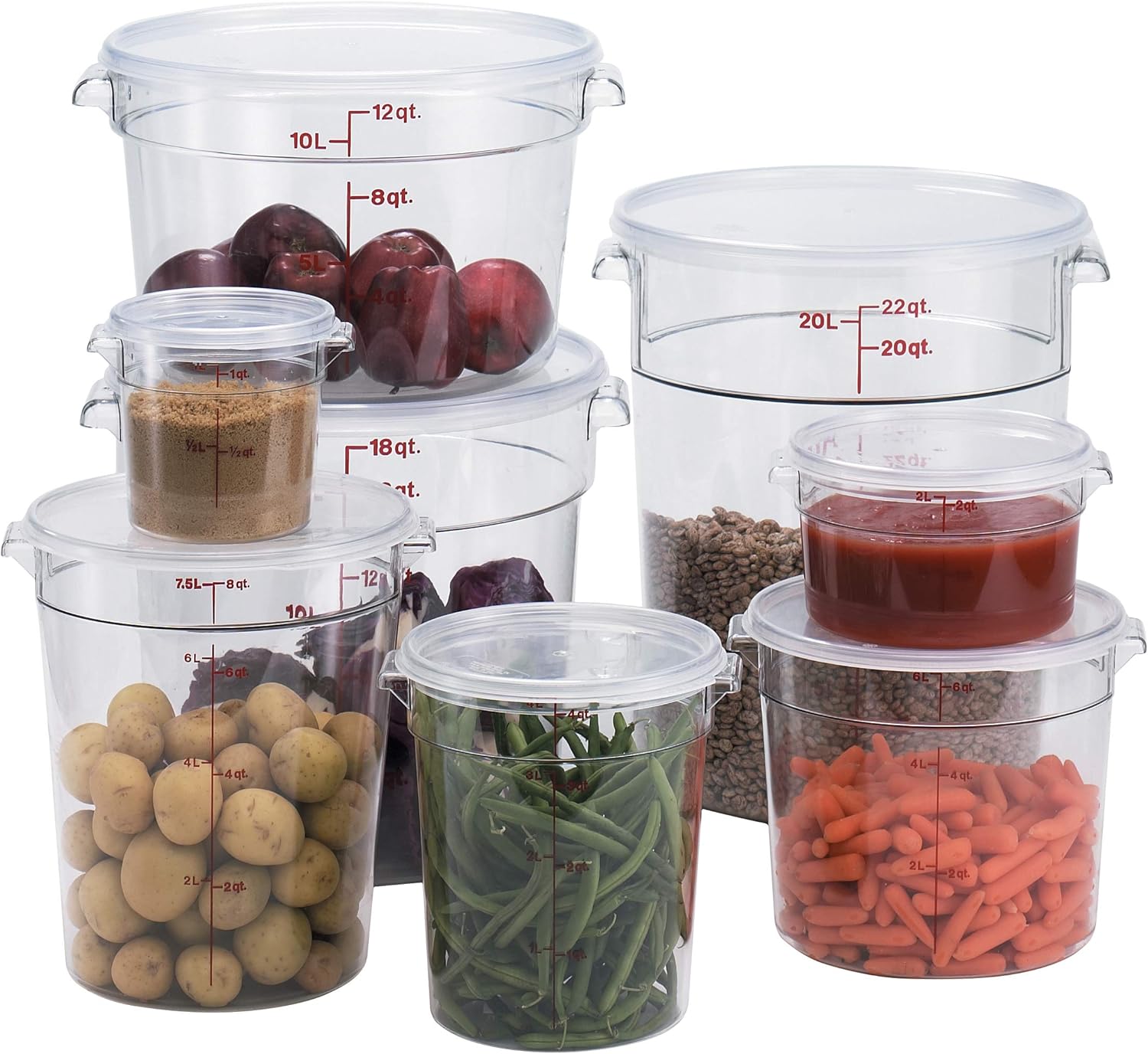 Cambro (RFSCW22135) 22 qt Round Polycarbonate Food Storage Container - Camwear (Pack of 6)