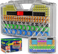 Battery Organizer Storage Holder Box Case with Tester, New Ultra-Large 285+Batteries Double-Sided Variety Pack, Holds AA AAA 4A C D 9V 3V Button Cell Lithium18650 CR2 CR123 CR1632 LR44 (Grey)