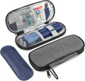 Insulin Pen Cooler Travel Case with 2 Reusable TSA Approved Ice Packs, Diabetic Medication Insulated Cooler Bag for Insulin Pens and Other Diabetic Supplies Storage Grey