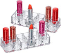 Amazing Abby - Charm - 2-Pack 12-Slot Acrylic Lipstick Organizer, Lipstick Holder, Lip Gloss Holder, Cosmetic Storage Display, Perfect Storage Solution for Drawer and Vanity (Slot Size: 0.9" x 0.9")