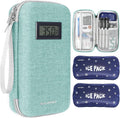Insulin Cooler Travel Case,EVA Insulation Travel Medicine Kit with Temperature Display for Diabetes Care,Insulin Pen and Other Diabetic Supplies (Green-Temp)