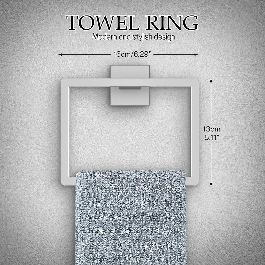 10-Pieces Brushed Nickel Bathroom Hardware Accessories Set,23.6 Inch Towel Bar Set,Stainless Steel Bathroom Hardware Set Towel Holder Set for Bathroom,Wall-Mounted Bathroom Accessories Kit