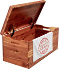 Amish Made Wooden Storage Chest Trunk Box with Lid and Handles for Bedroolanket, Clothes, Anti-Slam Hinges, Handmade, Rustic, Cedar Wood, Natural Stain, 42"