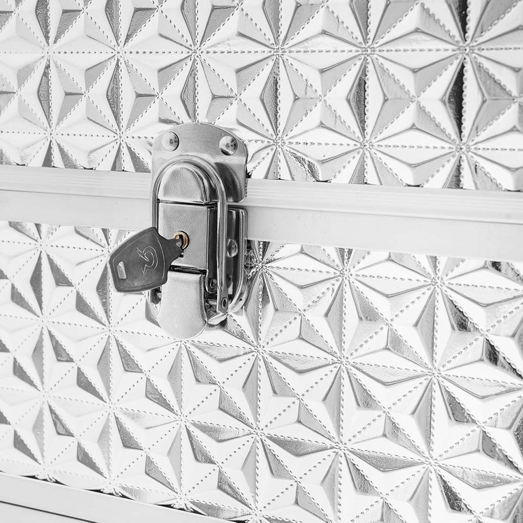 Rolling Nail Case, Salon Makeup Train Case Nail Storage Box Manicure Case Makeup Case on Wheels with 4 Detachable Wheels & 1 Sliding Drawer for Makeup Artists, Hairdressers, Manicurists