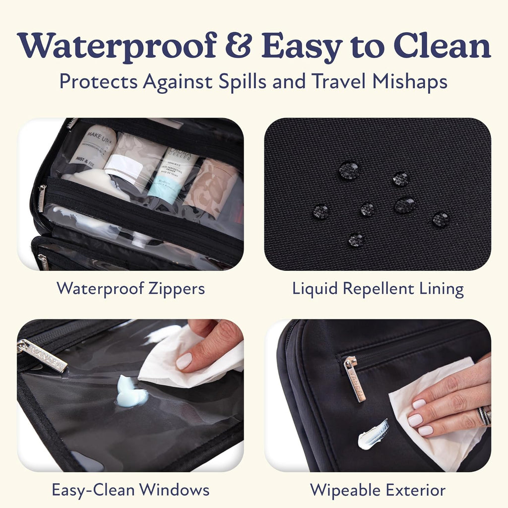 VANDEL Waterproof Hanging Toiletry Bag for Travelling, Hanging Makeup Organizer Bag, Cosmetic Travel Bags for Women Travel Toiletry Bags, Makeup Case Toiletries Organizer Hygiene Bathroom Shower Caddy