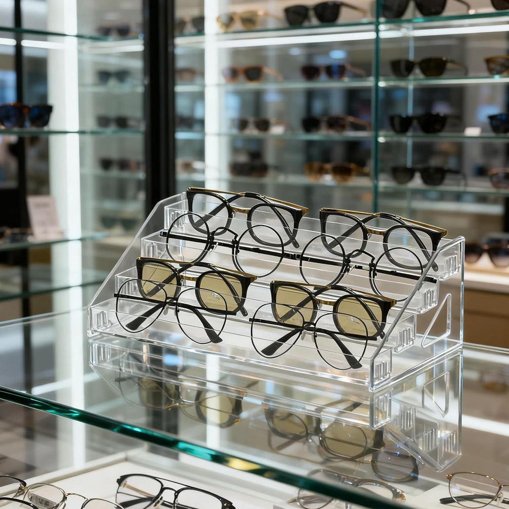 Sunglasses Organizer - Clear Eyeglasses Display - Eyeglasses Storage - Essential Oils Holder(4 Layer)