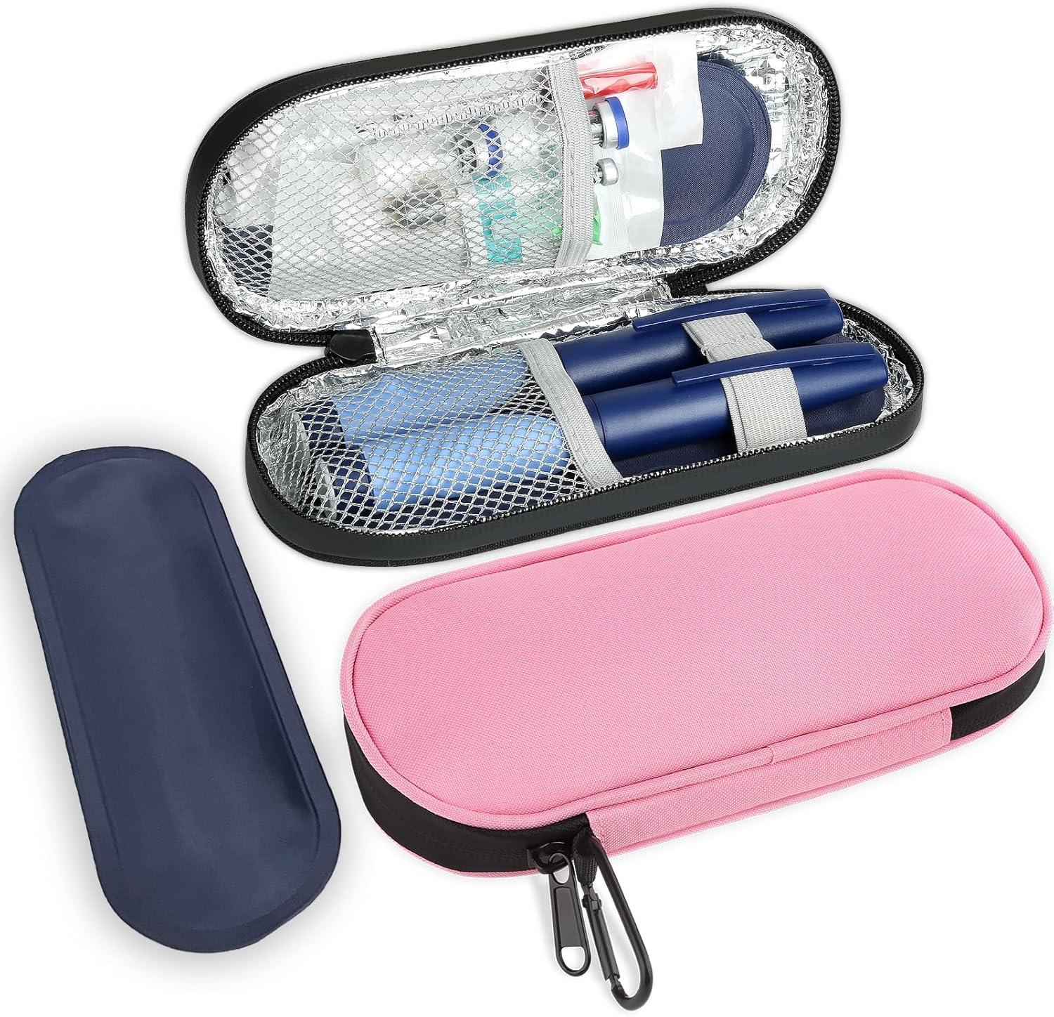 Insulin Pen Cooler Travel Case with TSA Approved Ice Packs,Diabetic Medication Insulated Cool Organizer,Insulin Pen and Other Diabetic Supplies, for the Daily Life and Trip Pink