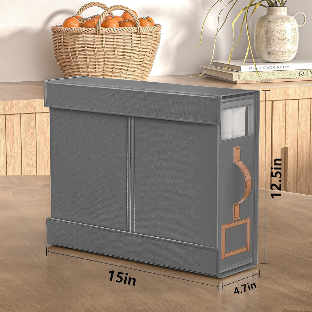 1 Pack Bed Sheet Organizers And Storage,Foldable Sheets Organizer For Linen Closet,Bedding Storage Box With Handle For Thin Bedsheets,Clothes,Blanket-Gray