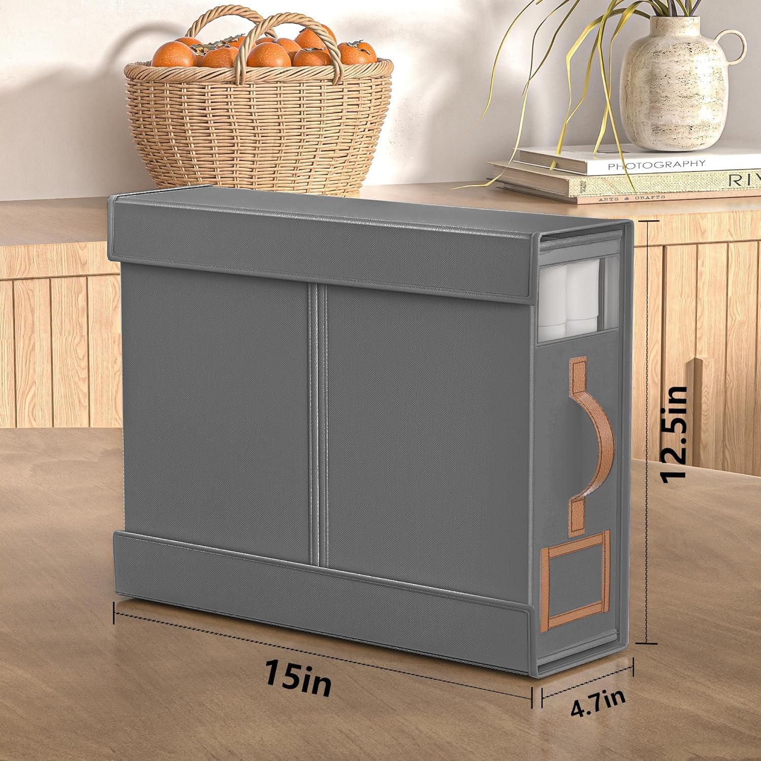 1 Pack Bed Sheet Organizers And Storage,Foldable Sheets Organizer For Linen Closet,Bedding Storage Box With Handle For Thin Bedsheets,Clothes,Blanket-Gray