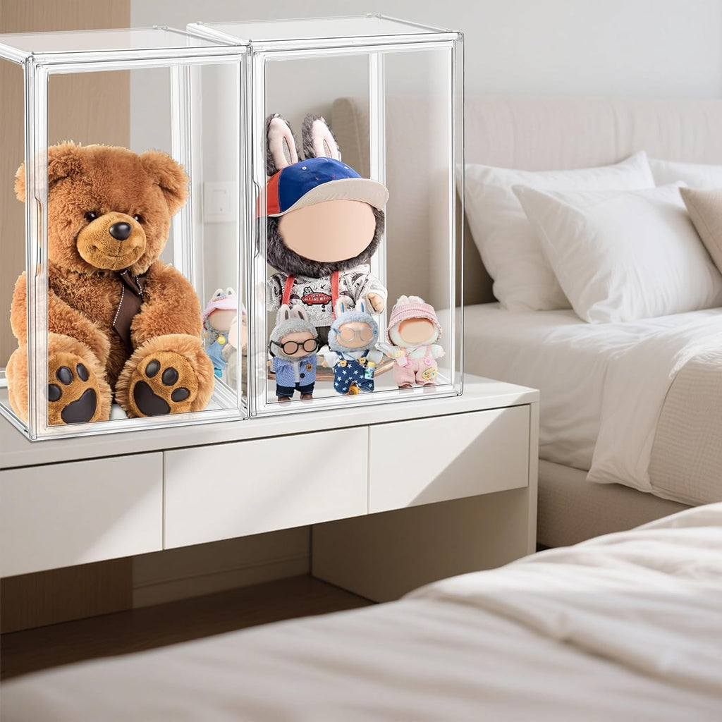 1 Pack Extra XXXXX-Large 13.8”x 12.2”x 23.6" Acrylic Display Case Long Tall Boot Shoe Storage Box Clear Giant Figure Collection Showcase with Magnetic Lid