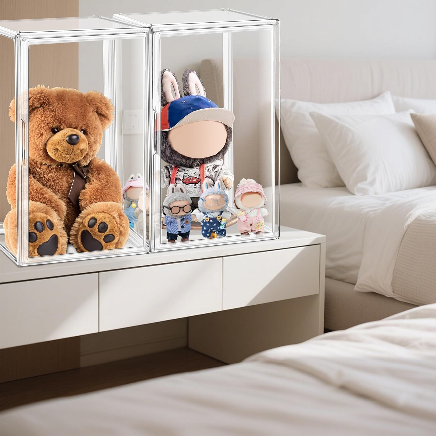 1 Pack Extra XXXXX-Large 13.8”x 12.2”x 23.6" Acrylic Display Case Long Tall Boot Shoe Storage Box Clear Giant Figure Collection Showcase with Magnetic Lid