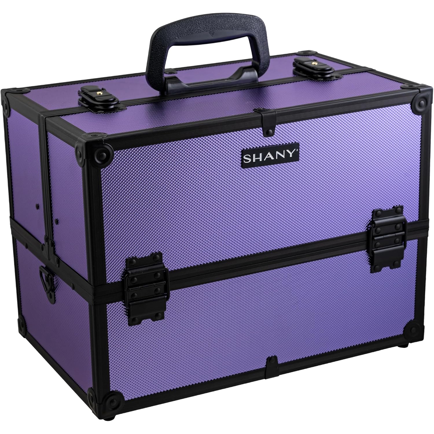 SHANY Essential Pro Makeup Train Case Cosmetic Box Portable Makeup Case Cosmetics Beauty Organizer Jewelry storage with Locks, Multi Compartments Makeup Box and Shoulder Strap - Lily