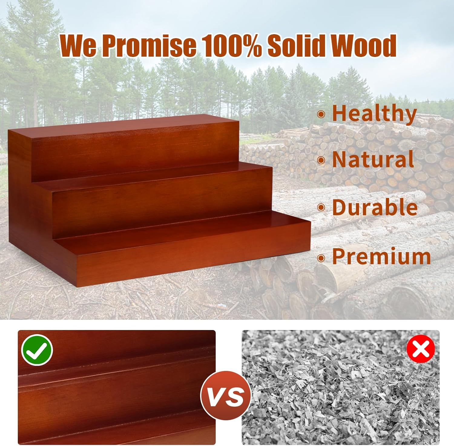 Liquor Bar Bottle Display Shelf, 3 Tier Solid Wood Liquor Bottle Stand, Bar Liquor Shelves for Home, Bar, Kitchen