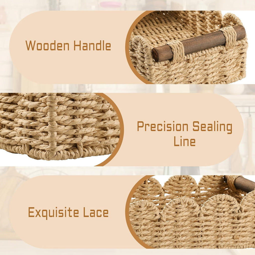 Storage Basket Wicker Baskets for Organizing Toilet Paper Storage Basket for Toilet Tank Top,Beige