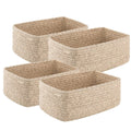 4 Pack Small Storage Shelf Baskets for Organizing, Mini Woven Rope Storage Bins for Towels, Cute Decorative Closet Organizer，Baby Nursery, Gift Empty Baskets -13''Lx8.66''Wx5.11''H-Brown