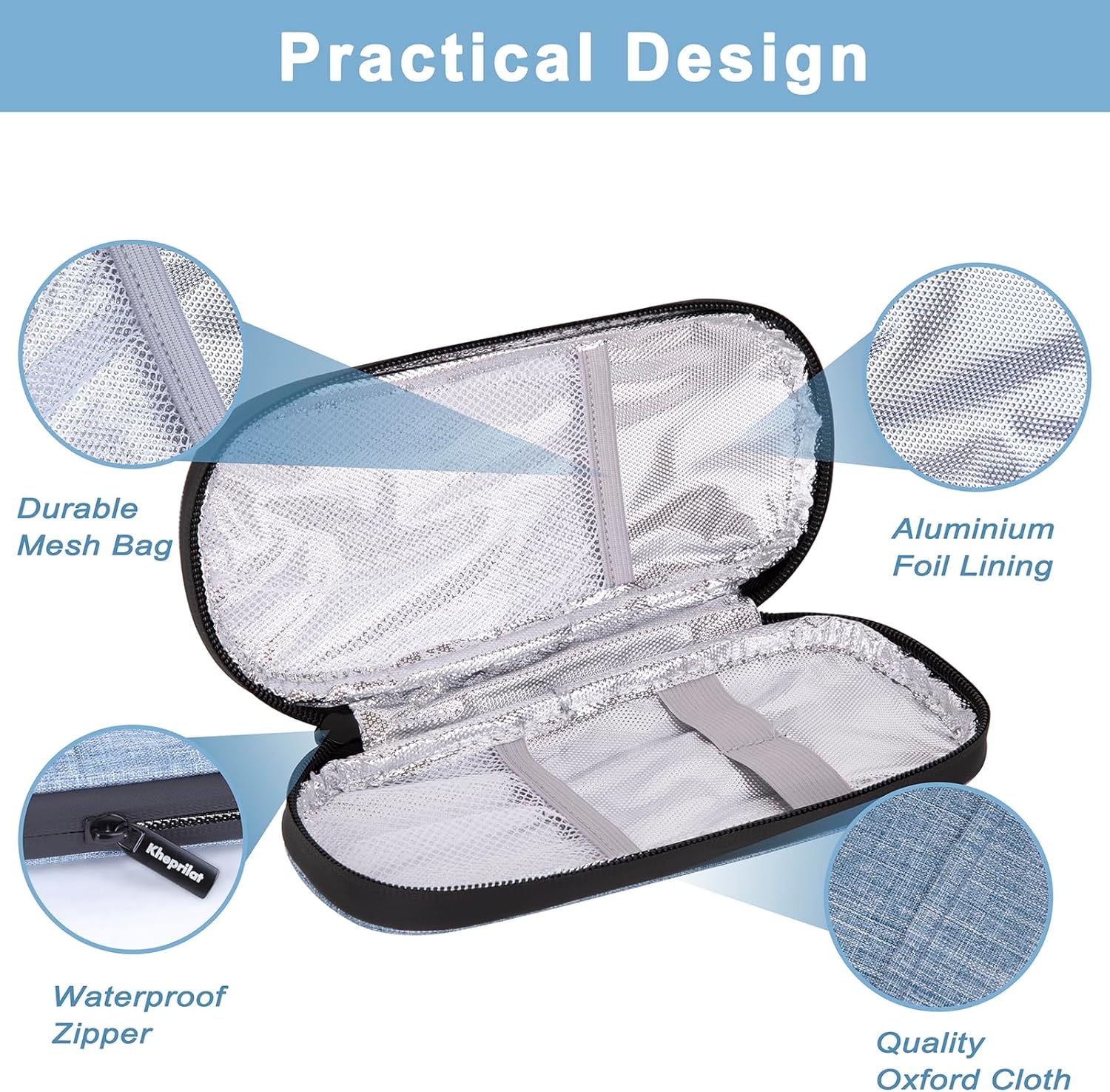 Insulin Cooler Travel Case with 90g TSA Approved Ice Packs – Insulated Diabetic Medication Bag for Insulin Pens & Supplies – Compact & Waterproof for Daily Use & Travel