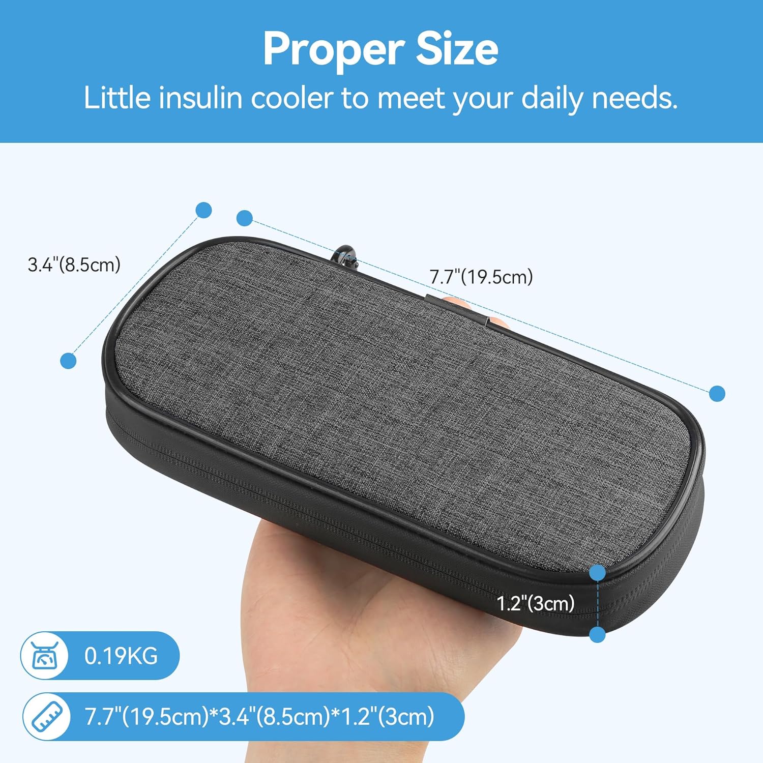 Insulin Pen Cooler Travel Case Diabetic Medication Insulated Cool Organizer with 2 Reusable Ice Packs for Insulin Pen and Other Diabetic Supplies, for the Daily Life and Trip(Grey)