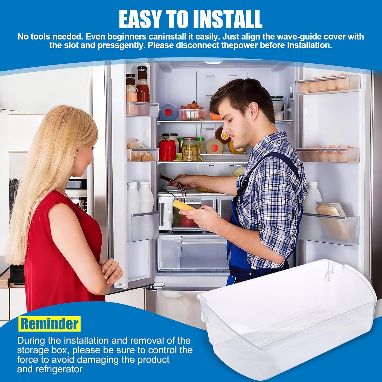 5304512643 Bin-Door Compatible with Electrolux Frigidaire FGHB2868TF4 LGHB2869TD1 Fridge Door Shelf. 5304512643 Refrigerator Door Bin Replace AP6285984 4584756 EAP12365180 PS12365180 Shelf Bin