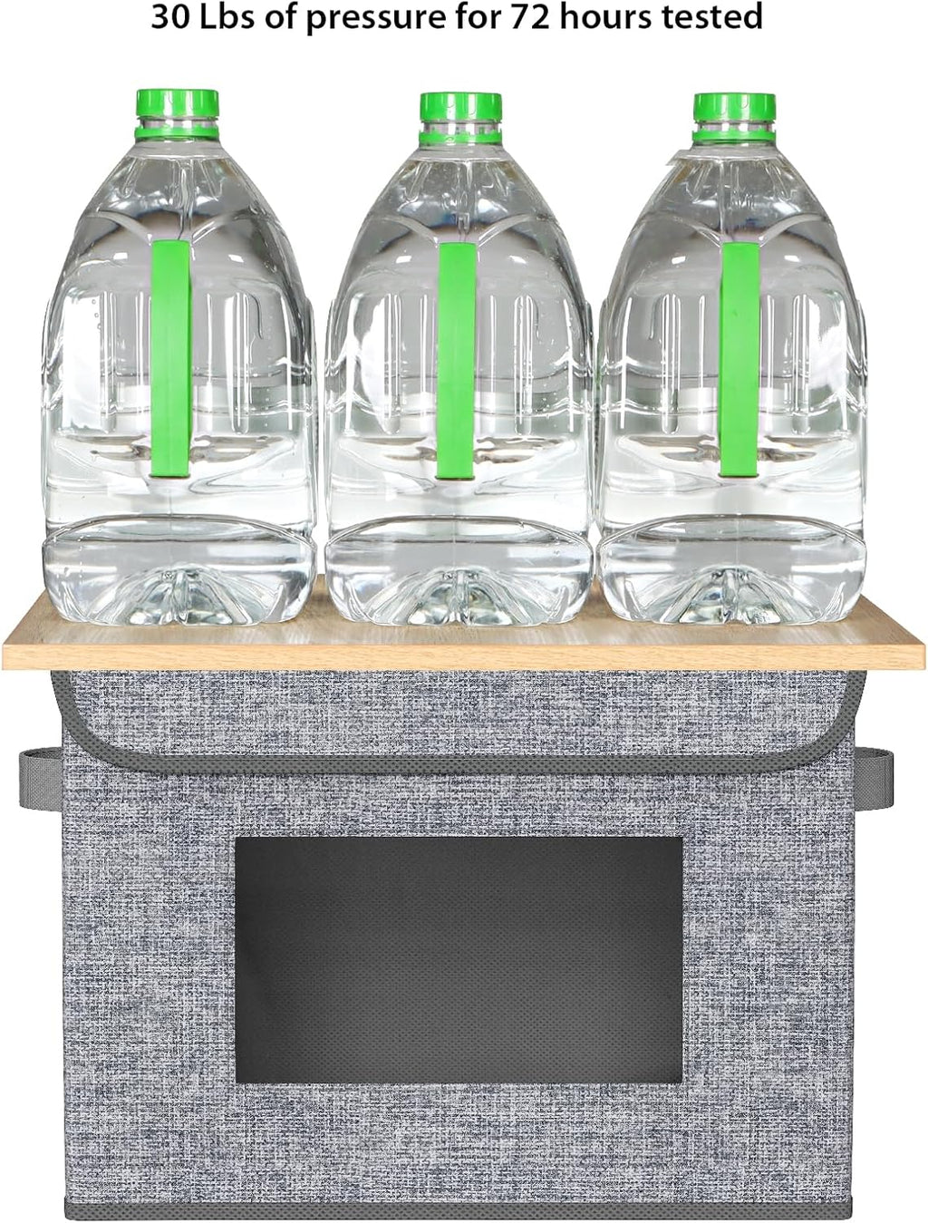 Univivi Fabric Foldable Storage Boxes [4-Pack] Large Collapsible Stackable Storage Bins with Lids, Closet Organizers and Storage Cube Basket for Home, Office, Bedroom (Grey, 17'' x 12'' x 12")