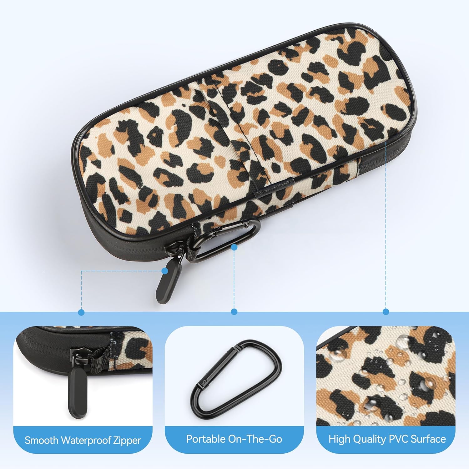 Insulin Cooler Travel Case Diabetic Medication Insulated Cool Organizer with 2 Reusable Ice Packs for Insulin Pen and Other Diabetic Supplies, for The Daily Life and Trip, Leopard Print