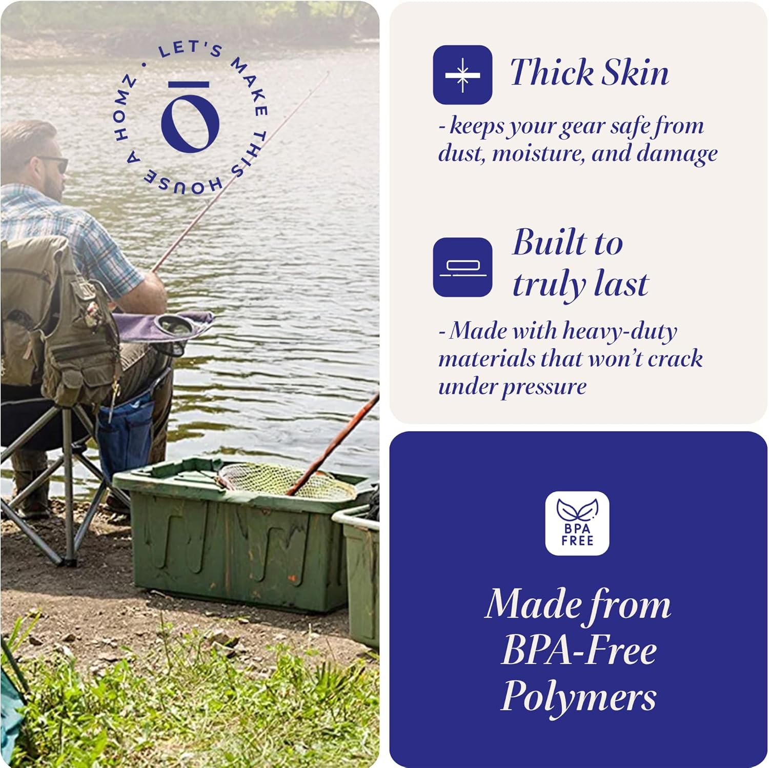 HOMZ 4-Pack Durabilt Tote, Heavy Duty Plastic Storage Bins with Lids, 27 Gallon, Green Camo - Stackable Organizing Containers for Home, Garage, and Office