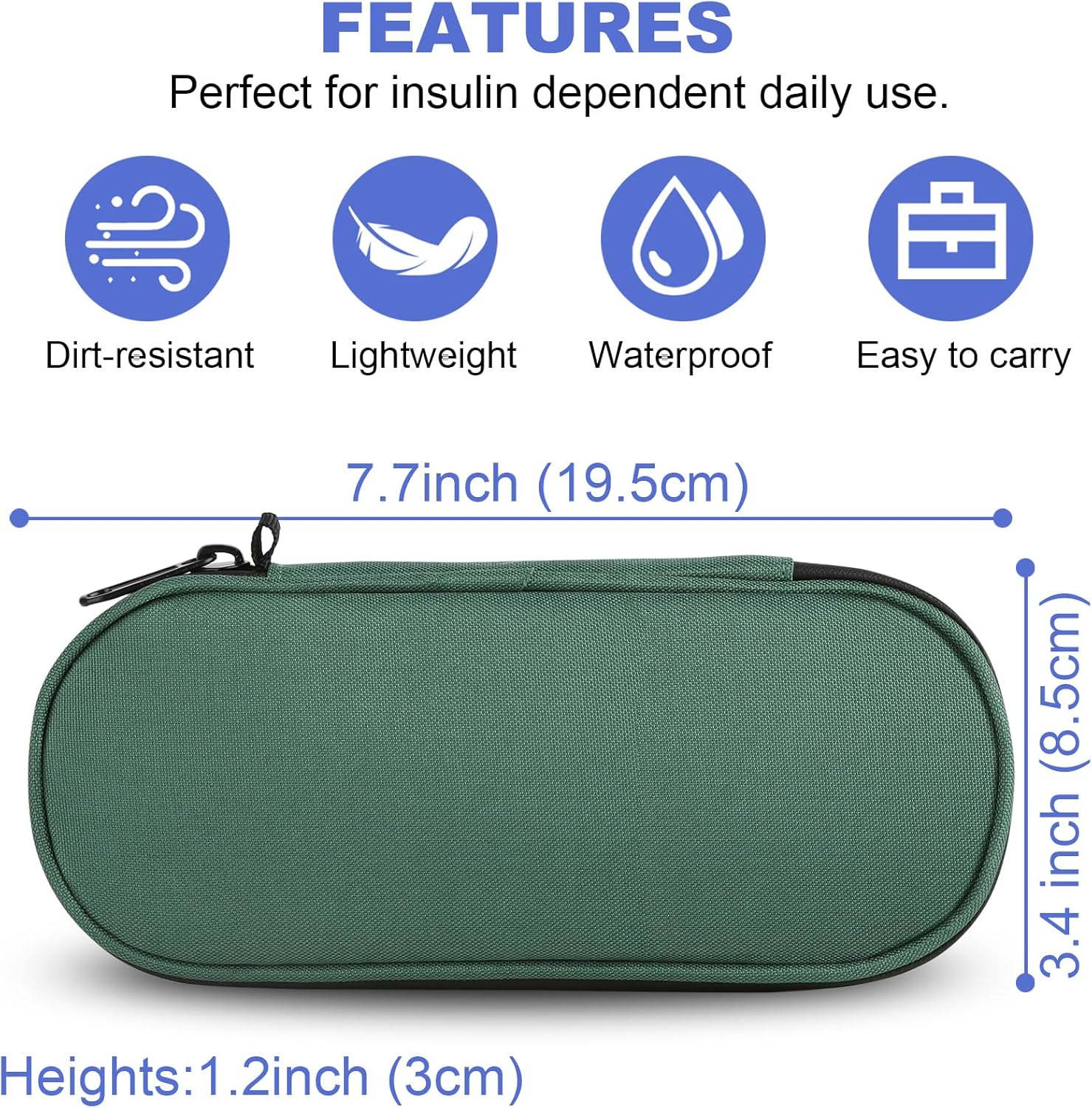 Insulin Pen Cooler Travel Case with TSA Approved Ice Packs,Diabetic Medication Insulated Cool Organizer,Insulin Pen and Other Diabetic Supplies, for the Daily Life and Trip Green