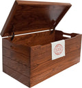 Amish Made Wooden Storage Chest Trunk Box with Lid and Handles for Bedroolanket, Clothes, Anti-Slam Hinges, Handmade, Rustic, Oak Wood, Michaels Stain, 30"
