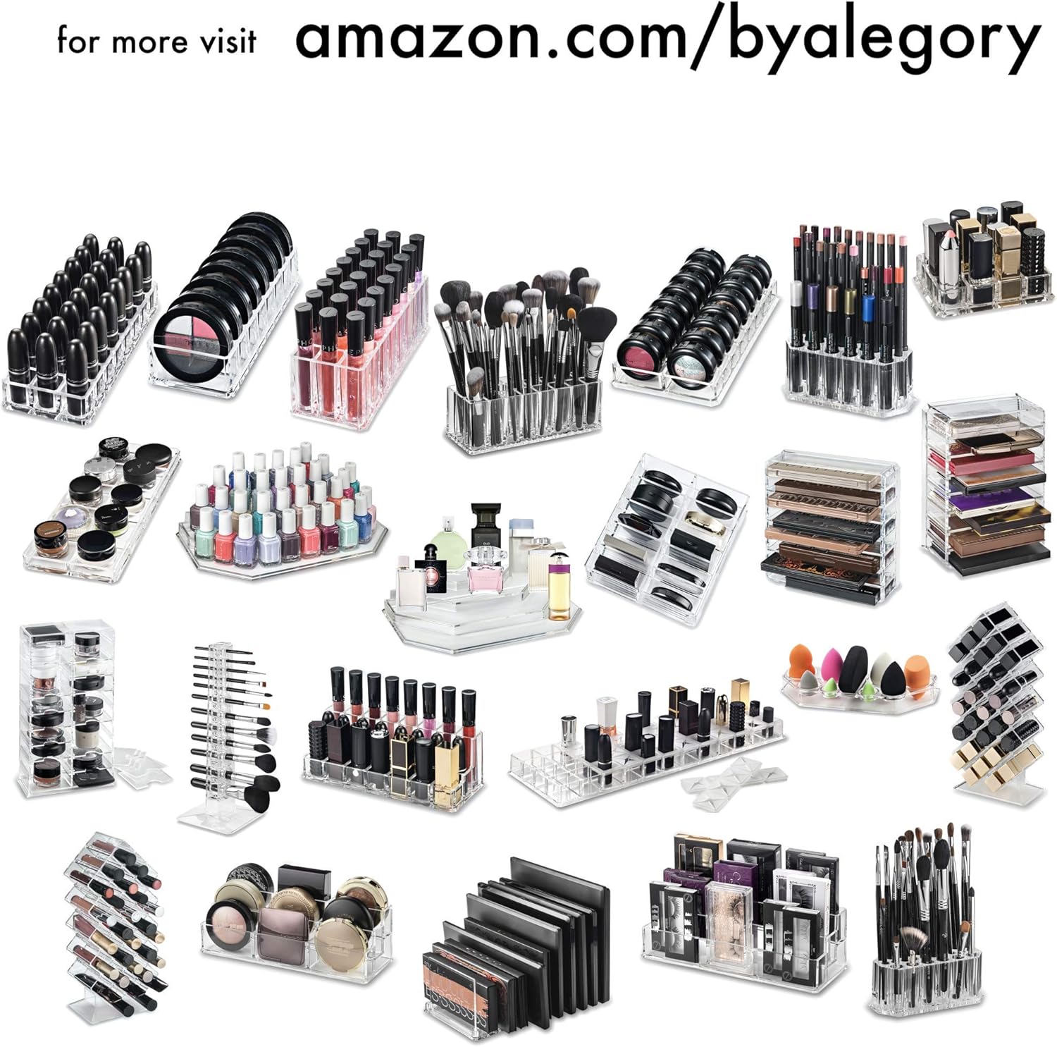 BY ALEGORY Acrylic Rollerball Perfume Organizer Beauty Scent Holder 24 Space Organization Refillable Container Tall Scented Oil Storage Display Case (2)