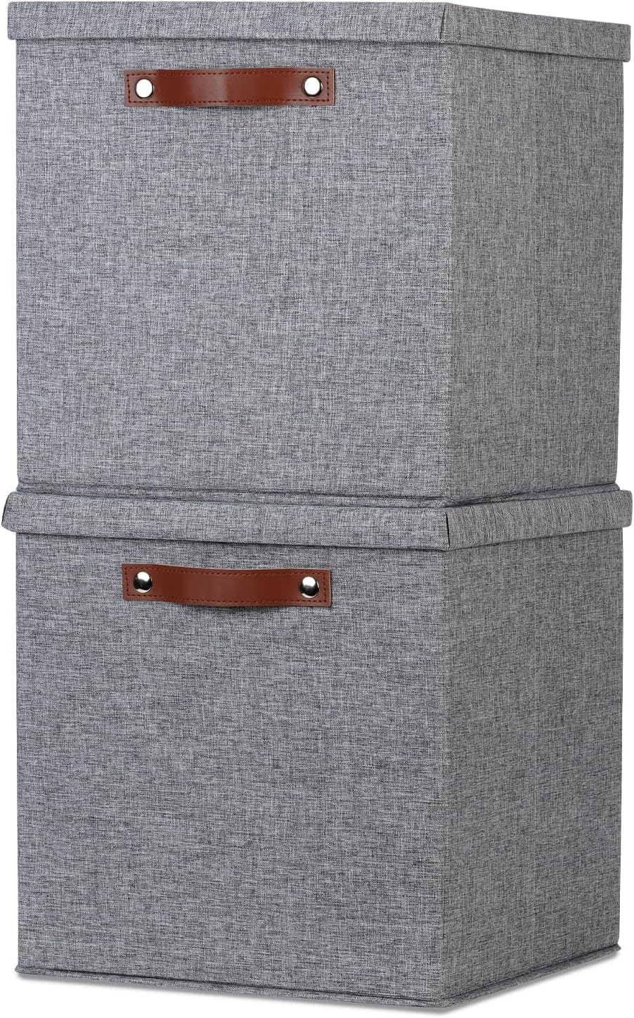 Temary Fabric Storage Bins with Lids 13 Inch Storage Cubes with Lid, Decorative Foldable Storage Boxes for Clothes, Closet Organizers (Grey, 13x13x13inch)