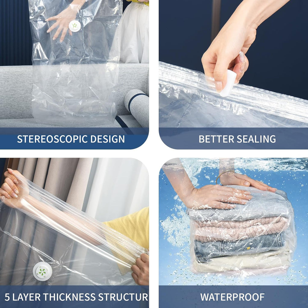 10 Pack Vacuum Storage Bags, Large Cube Bag (19.6 * 27.5 * 11.8 Inch), Large Vacuum Seal Bags for Clothing, Comforters, Blankets, Bedding, Closet Organization Space Saving