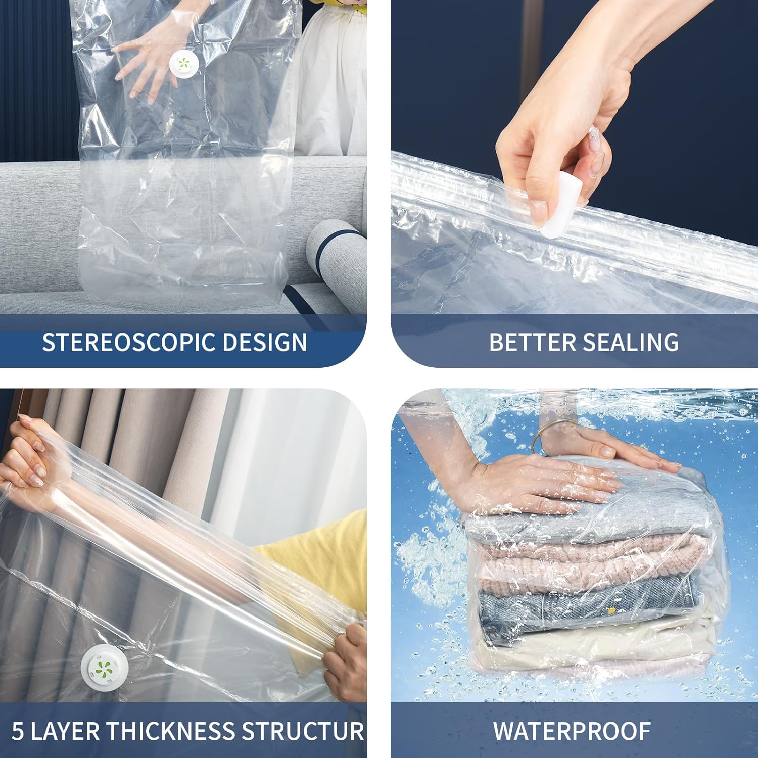 10 Pack Vacuum Storage Bags, Large Cube Bag (19.6 * 27.5 * 11.8 Inch), Large Vacuum Seal Bags for Clothing, Comforters, Blankets, Bedding, Closet Organization Space Saving