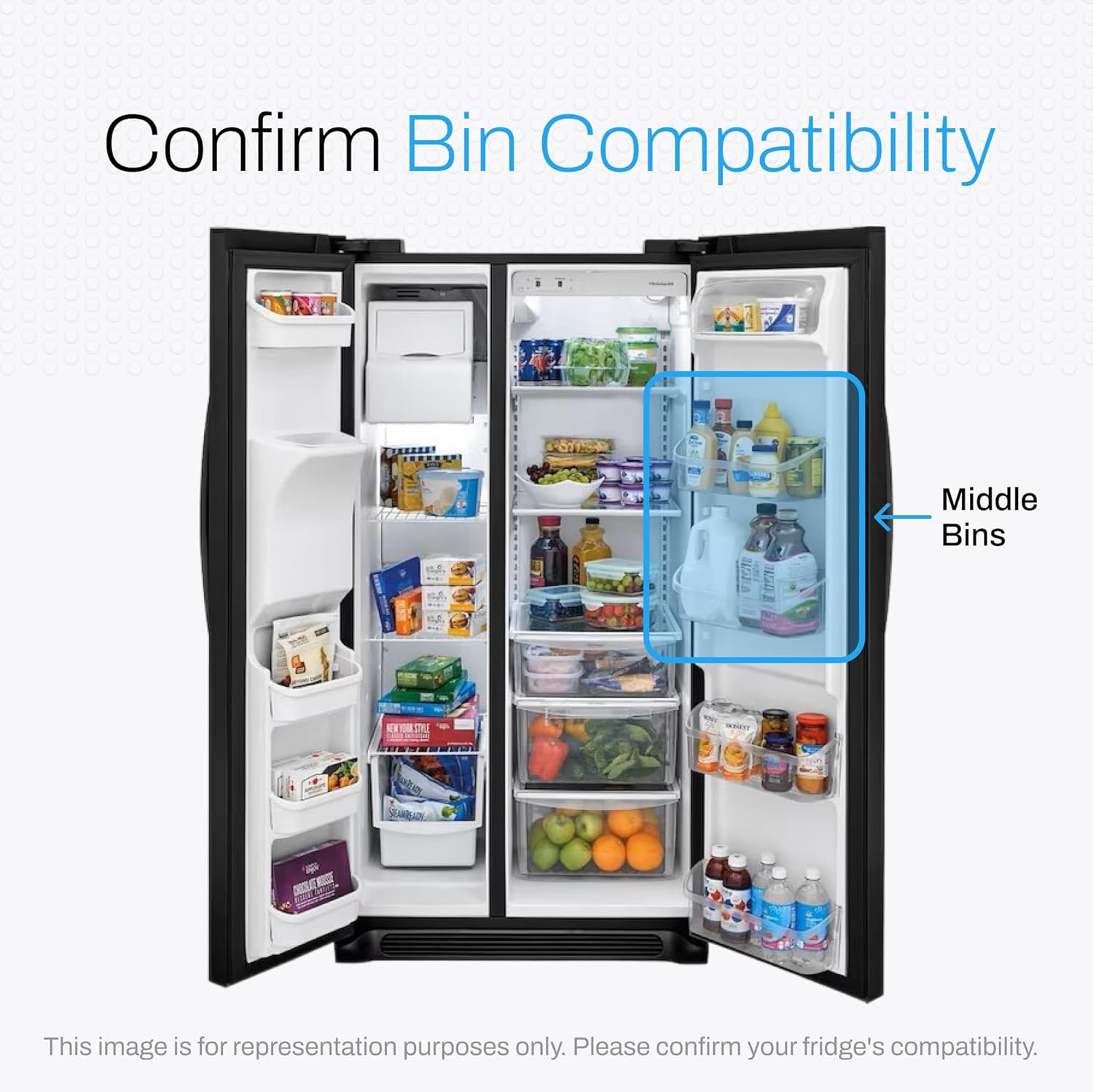 Smart Choice 5304539249 Middle Shelf Refrigerator Door Bin, Genuine Replacement Part for Frigidaire 240356402, Clear