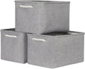 Bidtakay Storage Baskets Gray 3 Pack Shelf Baskets Collapsible Storage Bins for Clothes 15X11X9.5Inch Decorative Baskets with Handles Large Baskets for Organizing Closet Home Storage (Grey)